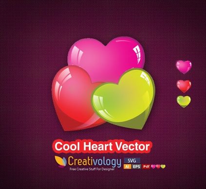 hearts background shiny colorful icons decor