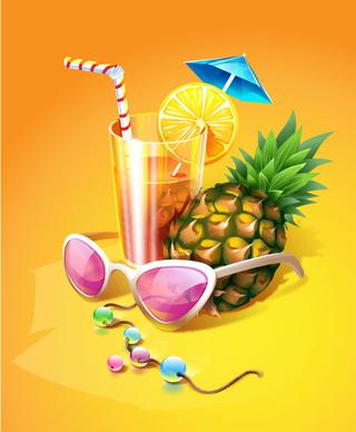 cool summer drinks vector