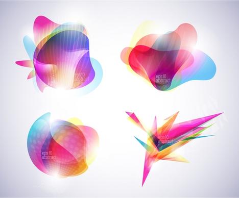 decorative icons templates colorful modern abstract shapes design