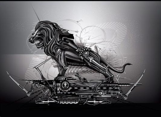 cool the metal lions vector