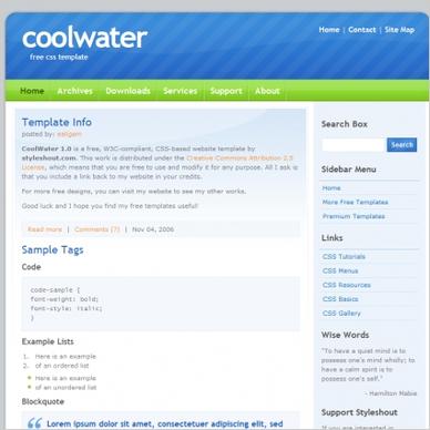 CoolWater 1.0 Template