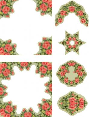 coral roses collage sheet