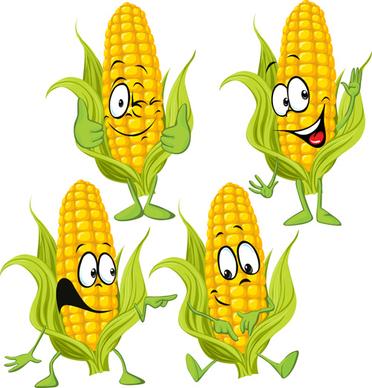 corn cartoon characters vector