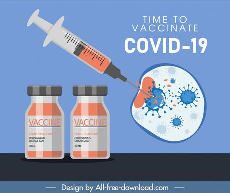 corona virus vaccination poster injection needle viruses attack