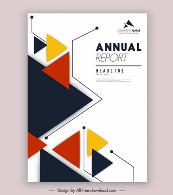 corporate annual report template colorful triangles decor