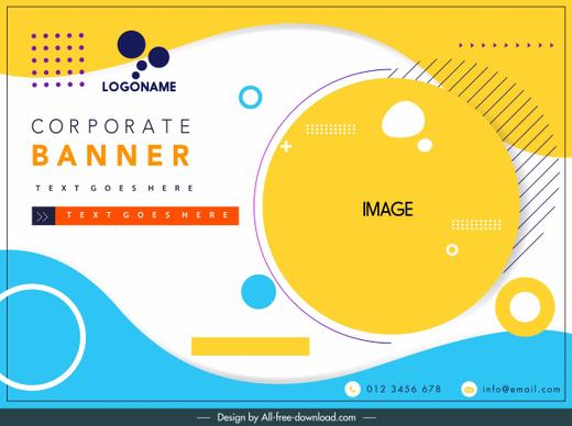 corporate banner template bright colorful flat circles decor