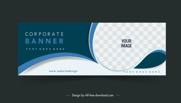 corporate banner template elegant curves checkered decor