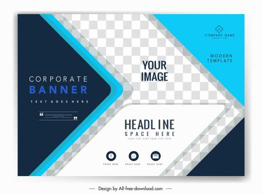 corporate banner template modern checkered arrow shapes