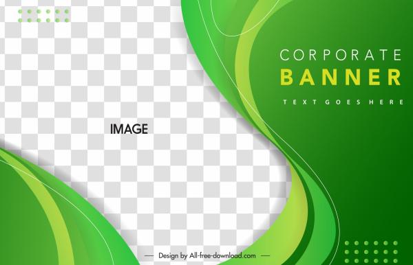 corporate banner template modern dynamic curves checkered decor