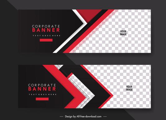 corporate banner template modern elegant contrast checkered decor