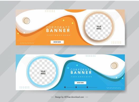 corporate banner templates bright colorful technology abstract decor