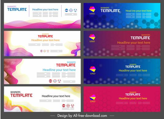 corporate banner templates colorful contemporary flat 3d decor