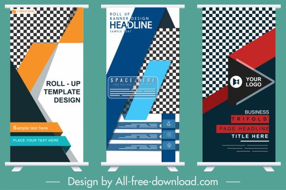 corporate banner templates colorful modern abstract roll up