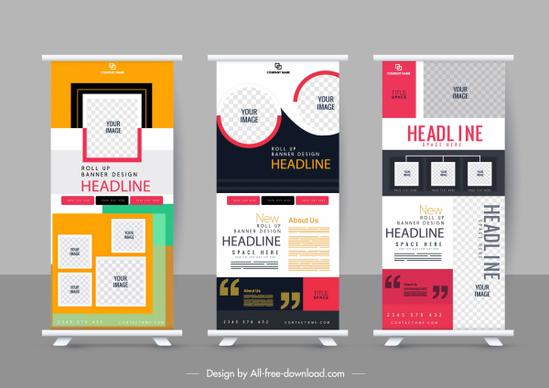 corporate banner templates colorful vertical modern abstract decor