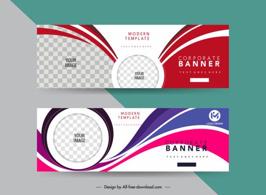 corporate banner templates elegant dynamic curves checkered decor
