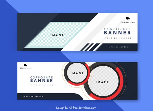 corporate banner templates elegant modern contrast checkered geometry