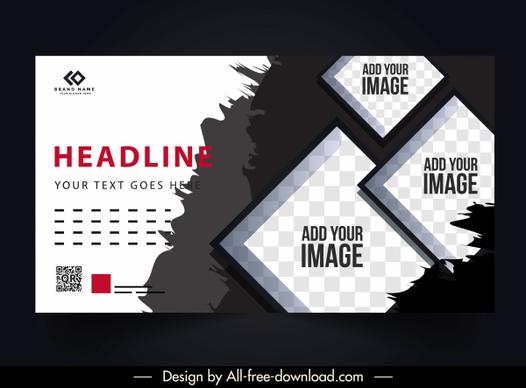 corporate banner templates grunge ragged geometry shapes