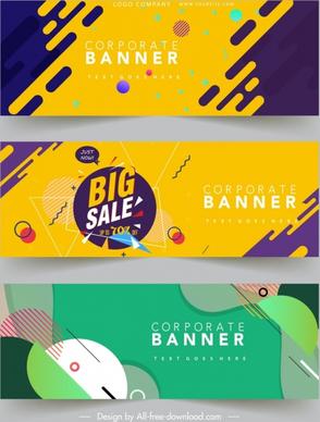 corporate banner templates modern colorful abstract decor