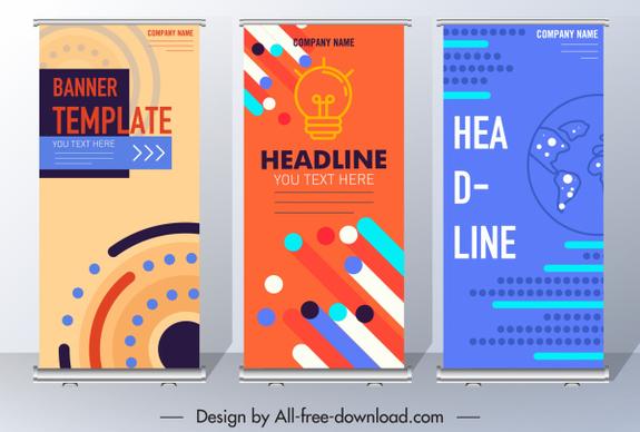 corporate banner templates technology themes colorful vertical design