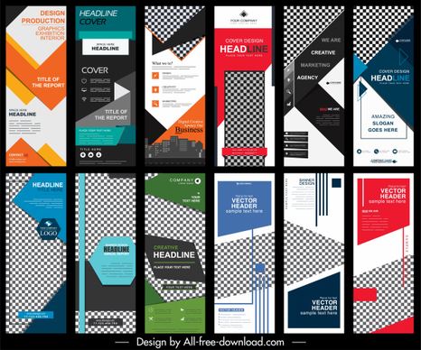 corporate banners templates colorful modern abstract vertical design