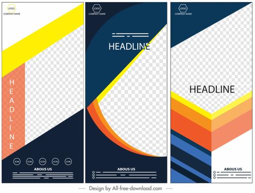 corporate banners templates colorful modern decor vertical design