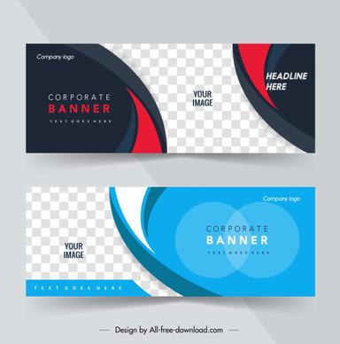 corporate banners templates elegant modern checkered curves decor