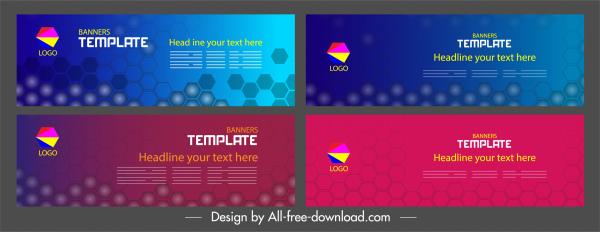corporate banners templates modern colored flat polygonal decor