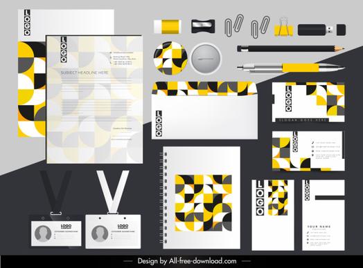 corporate brand identity sets abstract colorful illusion decor