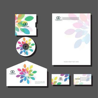 corporate branding sets colorful petals background design
