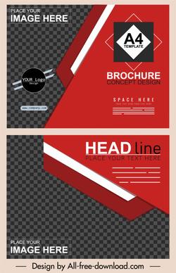 corporate brochure template black red modern checkered decor