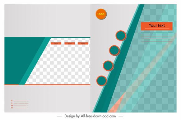 corporate brochure template checkered decor modern colorful flat