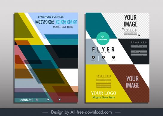 corporate brochure template colorful abstract modern flat geometric