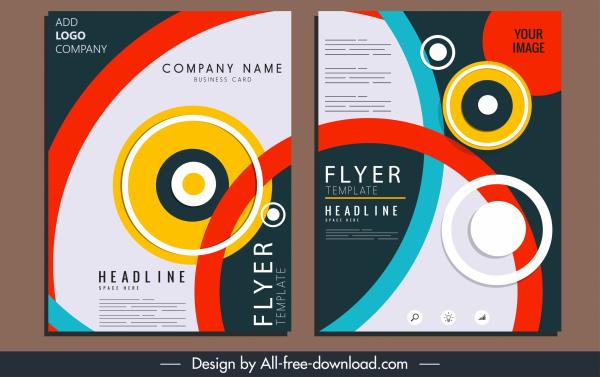 corporate brochure template colorful circles illusion decor