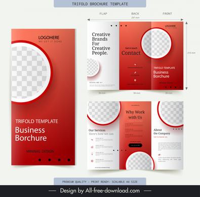 corporate brochure template elegant checkered circles decor