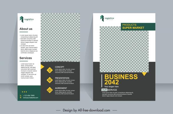 corporate brochure template elegant contrast checkered