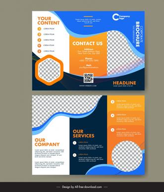 corporate brochure template elegant contrast checkered curves