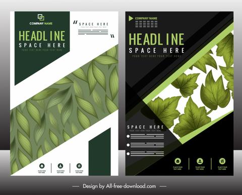 corporate brochure template green leaf decor modern design
