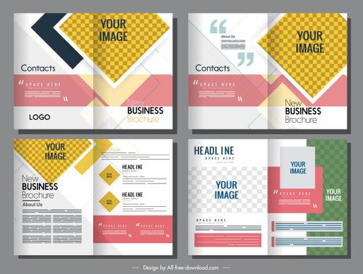 corporate brochure templates bright colorful design checkered decor
