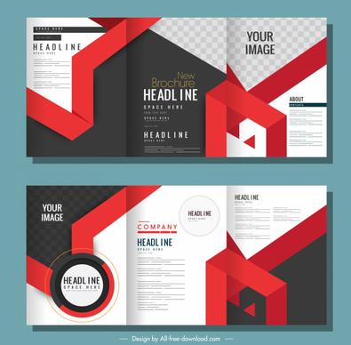 corporate brochure templates modern abstract decor trifold shape