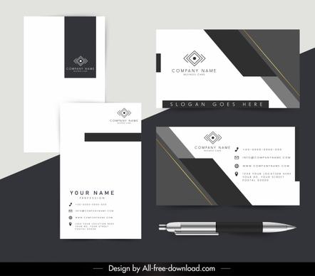 corporate cards template elegant dark bright modern design