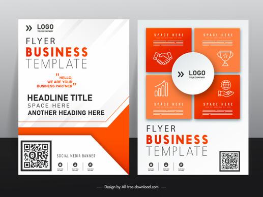 corporate flyer template business element decor bright design