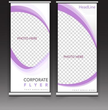 corporate flyer template curves checkered decor roll design