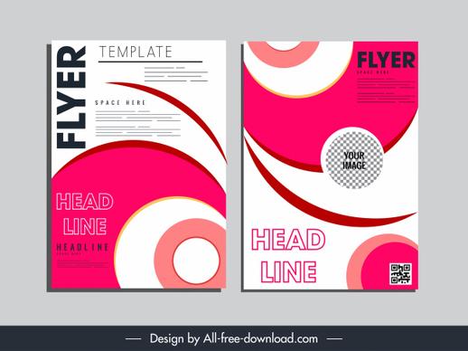 corporate flyer templates colorful flat dynamic twisted shapes