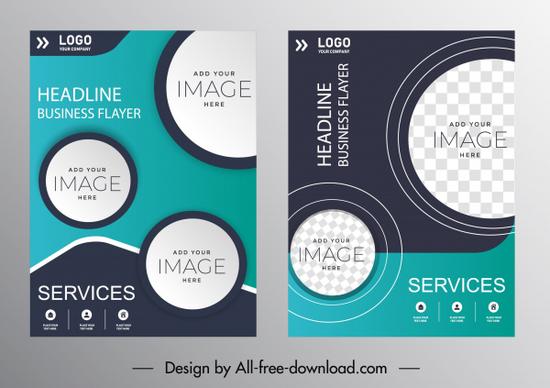corporate flyer templates elegant modern circles checkered decor