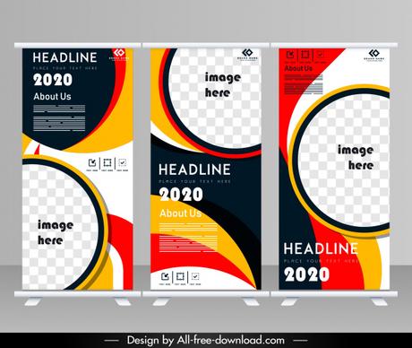corporate flyer templates modern colorful circle swirled decor