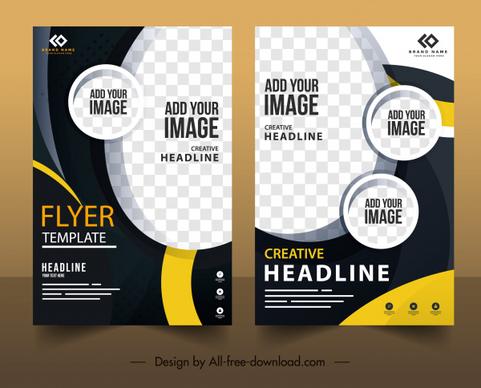 corporate flyer templates modern elegant contrasted checkered decor