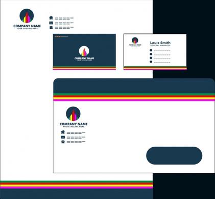 corporate identity collection charting logotype colorful lines decoration