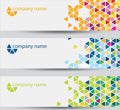 corporate identity horizontal banner sets with colorful background