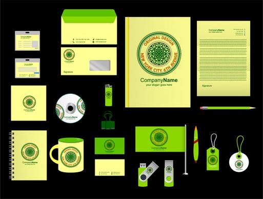 corporate identity sets logotype in green design