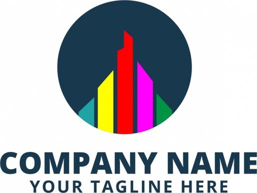 corporate logotype design colorful vertical bars decoration